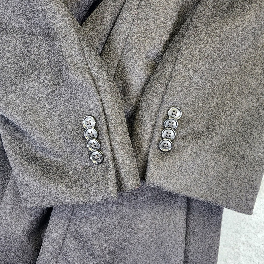 Jos A Bank Executive Men's‎ 46L LONG Black Wool Blend Tweed Overcoat Top Coat - Picture 6 of 13